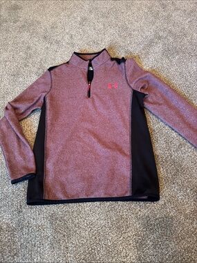 Under Armour Pink Heathered Quarter-Zip with Black Trim